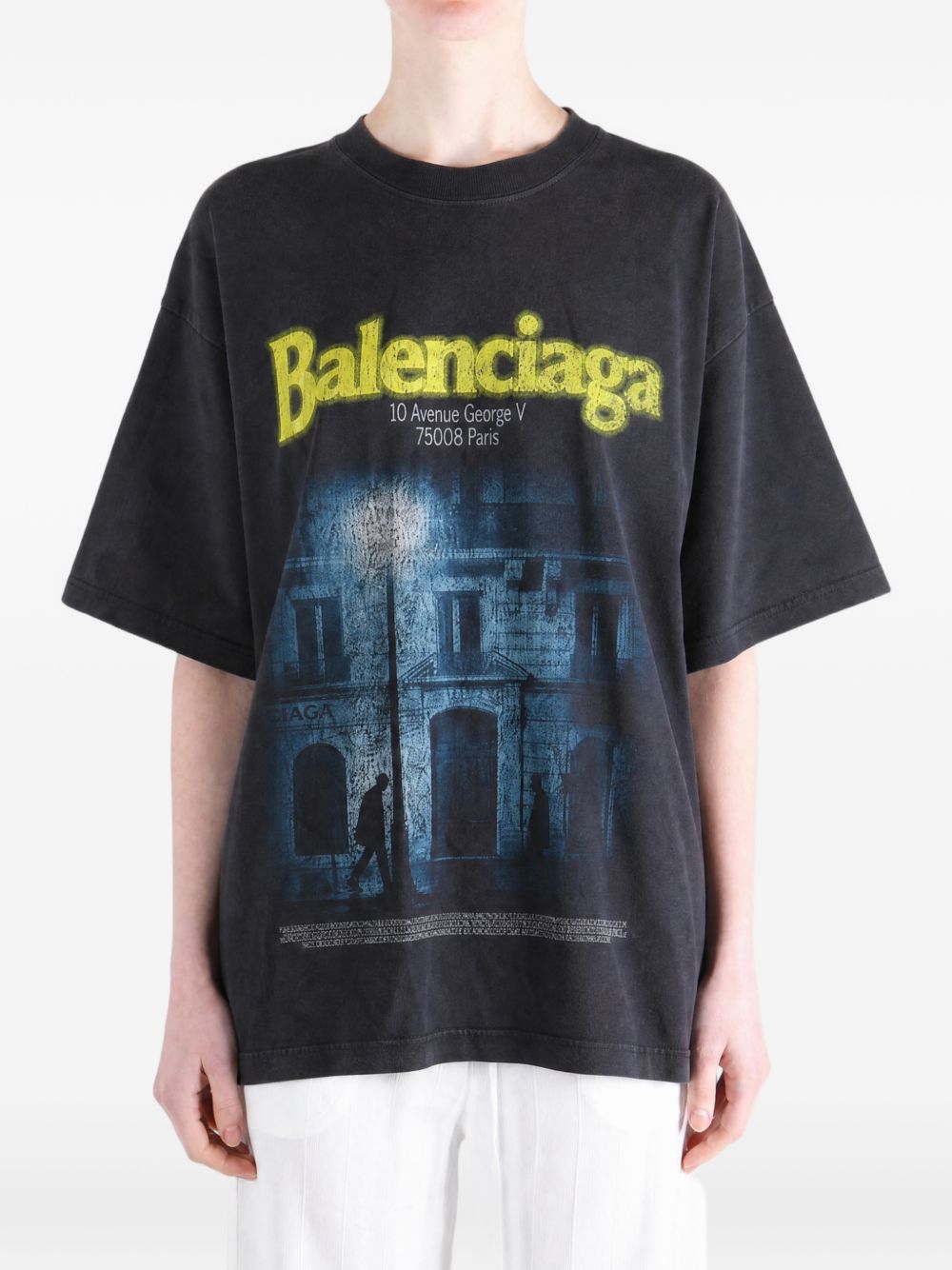 Balenciaga Women Printed Cotton T-Shirt BALENCIAGA