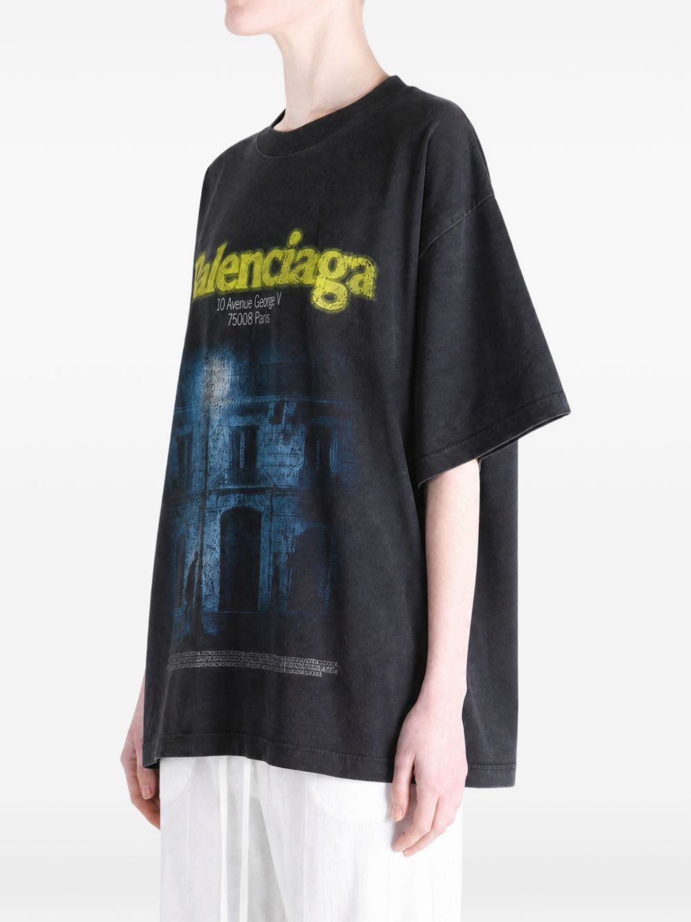 Balenciaga Women Printed Cotton T-Shirt BALENCIAGA