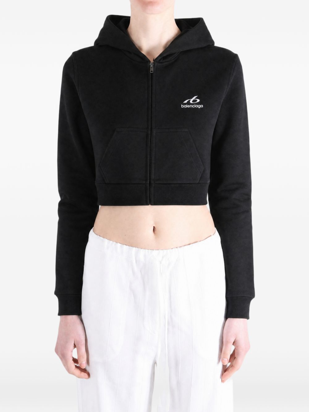 Balenciaga Women Cotton Cropped Sweatshirt BALENCIAGA