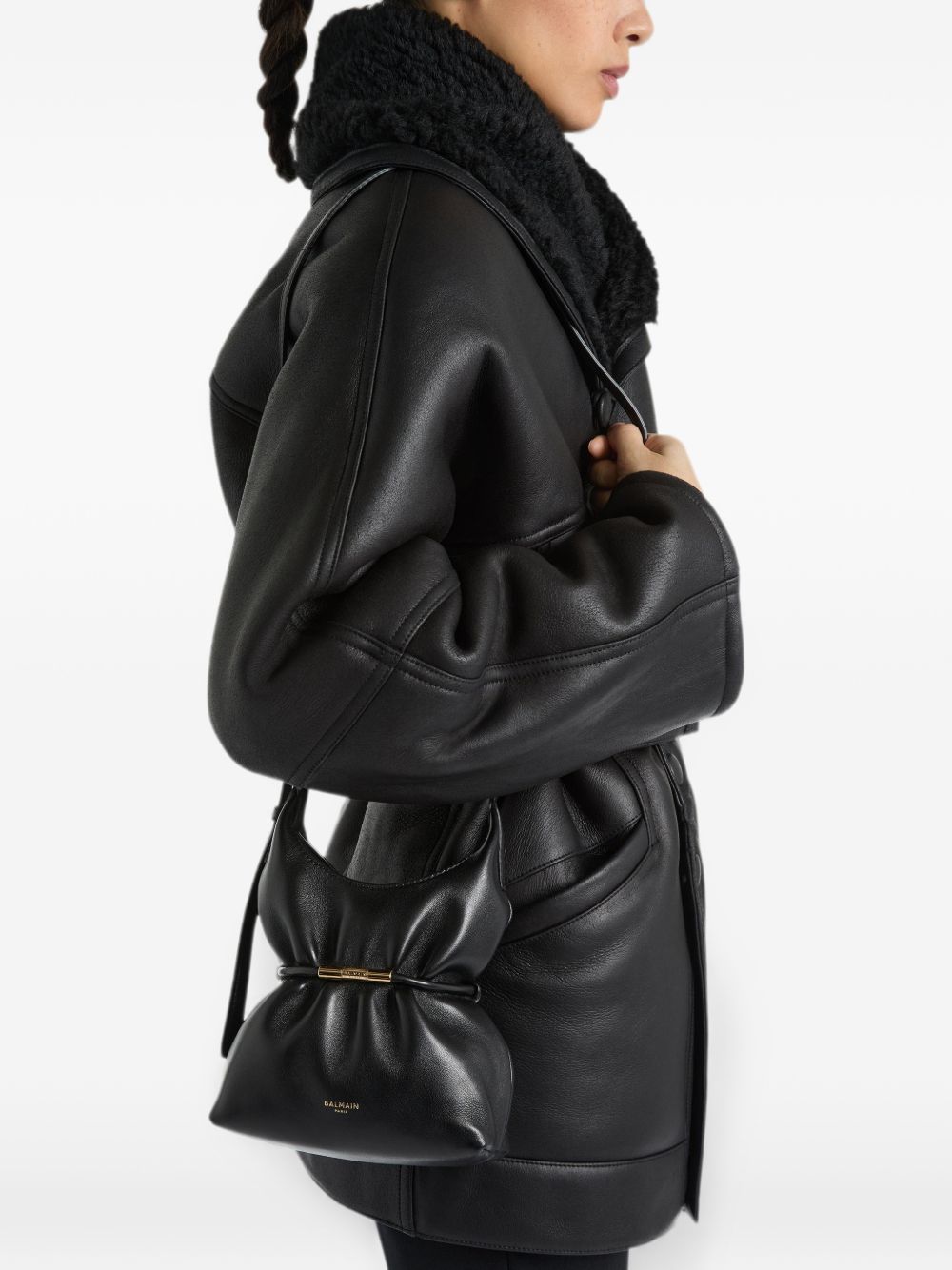 Balmain Women Sphynx Mini Leather Handbag BALMAIN