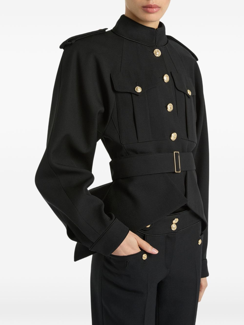 Balmain Women Wool Belted Jacket BALMAIN
