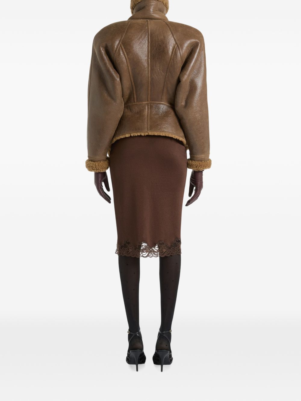 Balmain Women Lace Detail Midi Skirt BALMAIN
