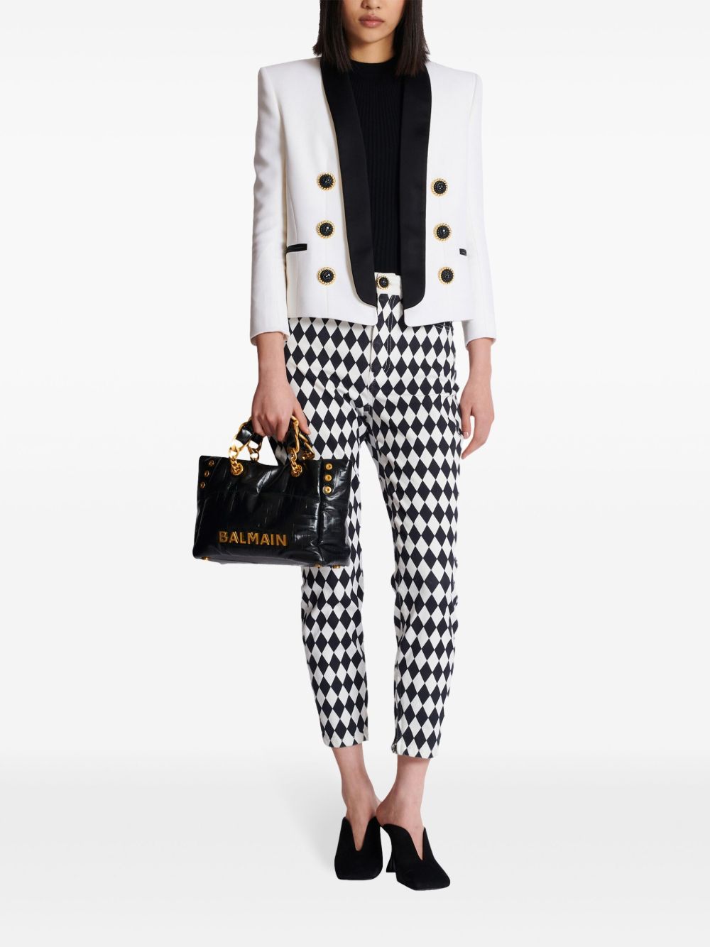 Balmain Women 1945 Small Leather Tote BALMAIN