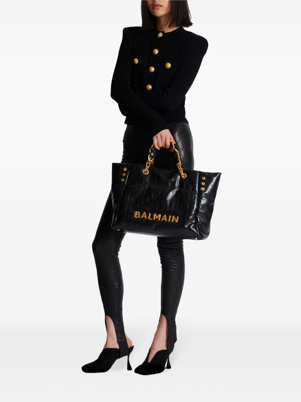 Balmain Women 1945 Leather Tote Bag BALMAIN