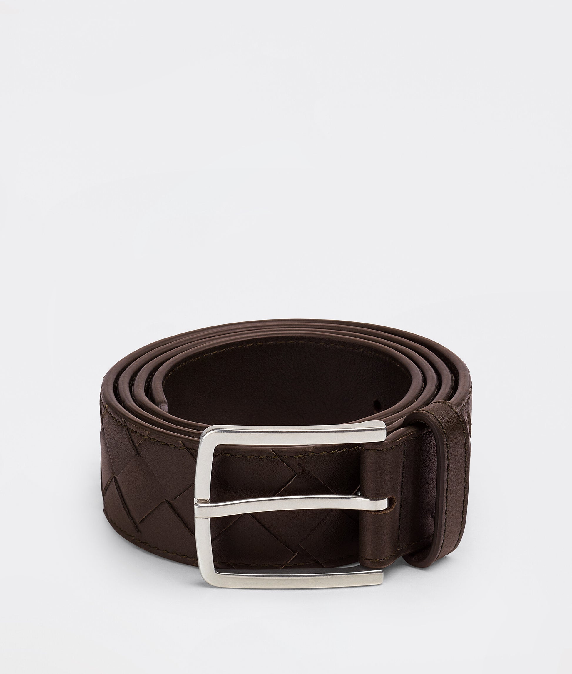Bottega Veneta Men Intreccio Leather Belt BOTTEGA VENETA