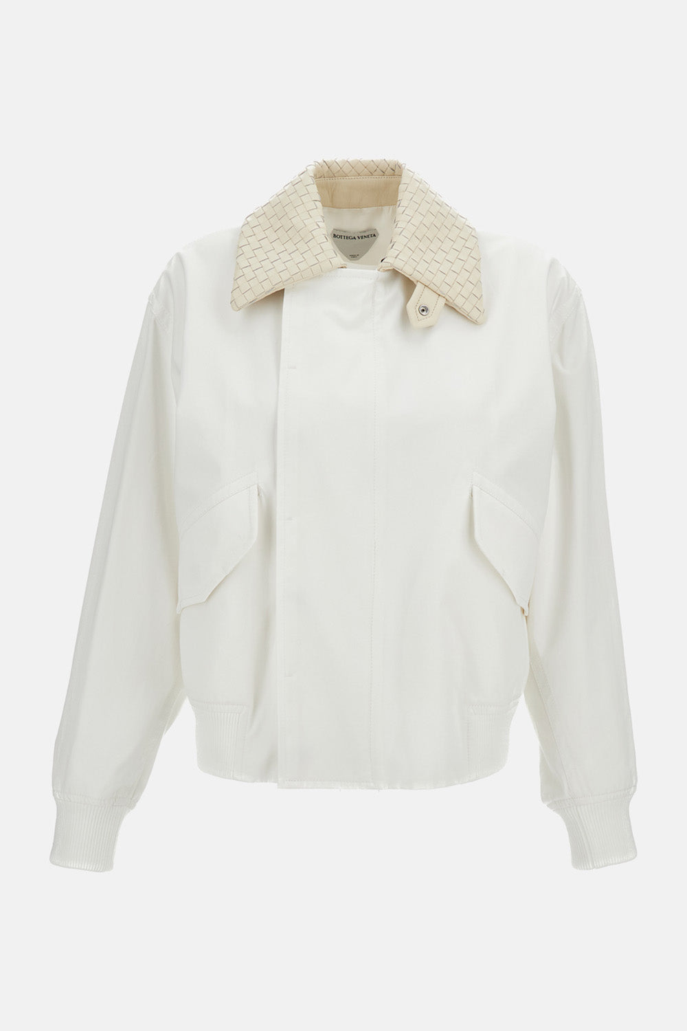 Bottega Veneta Women Cotton Jacket With Intrecciato Collar BOTTEGA VENETA
