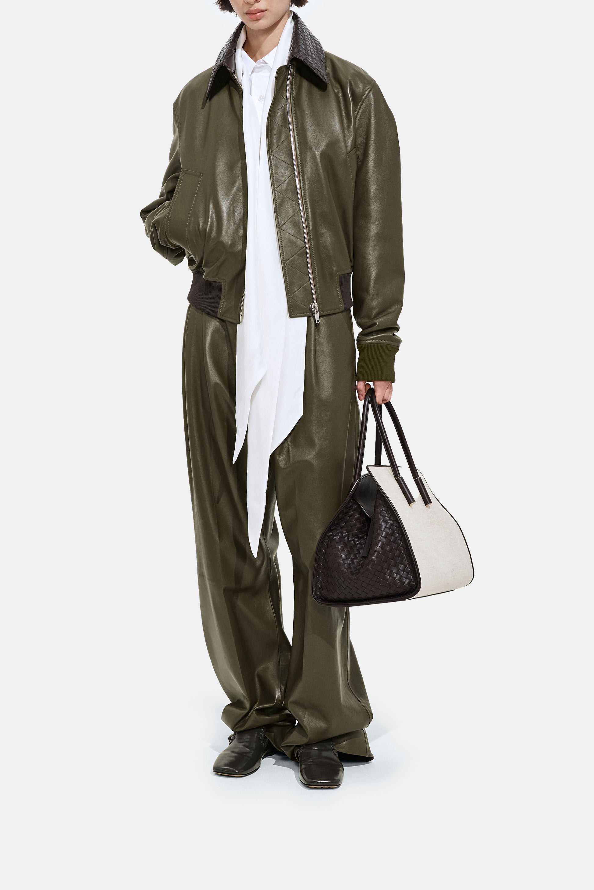Bottega Veneta Women Shiny Leather Blouson BOTTEGA VENETA