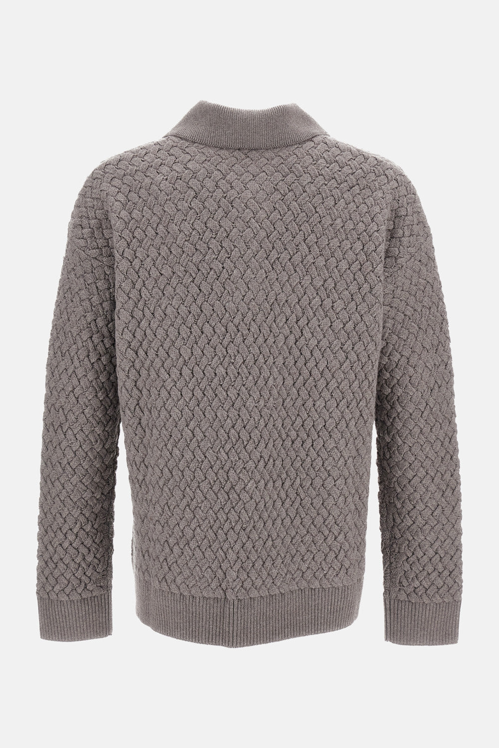 Bottega Veneta Men Intrecciato Wool Polo Sweater BOTTEGA VENETA