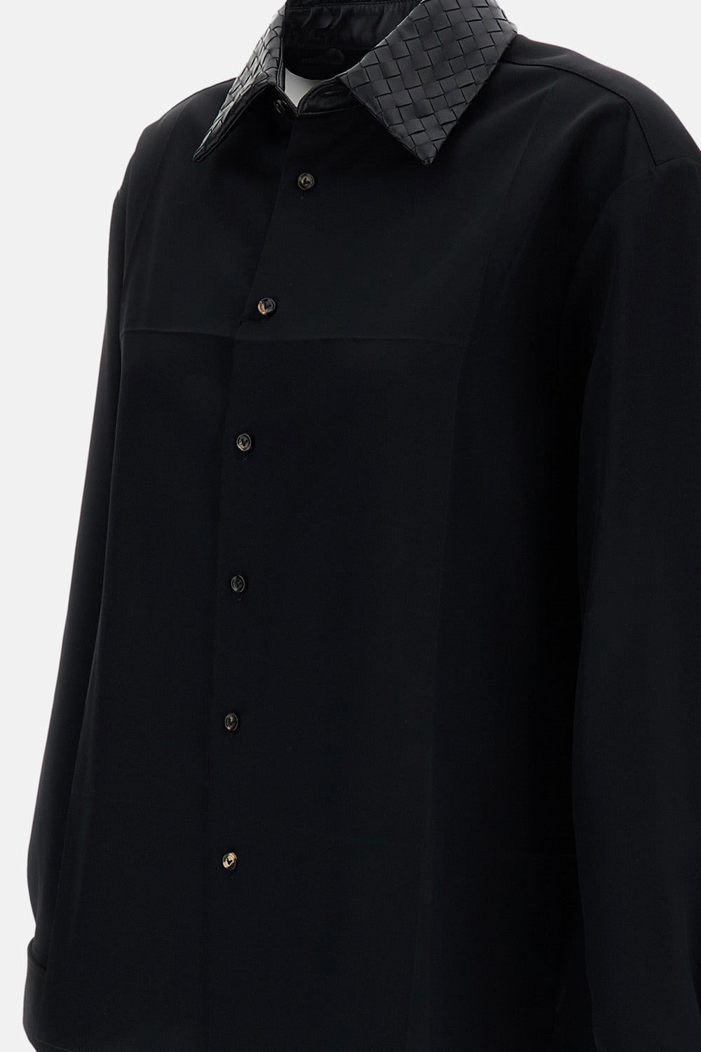 Bottega Veneta Women Intrecciato Weave Collar Shirt BOTTEGA VENETA