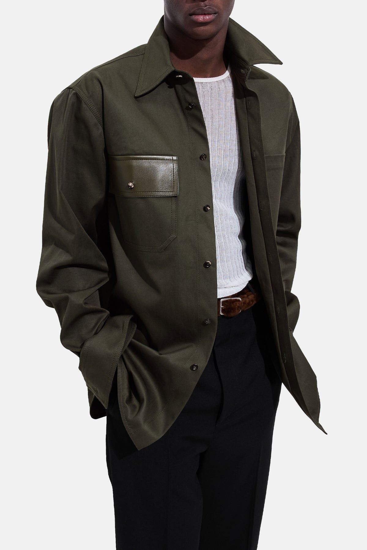 Bottega Veneta Men Cotton Gabardine Overshirt BOTTEGA VENETA