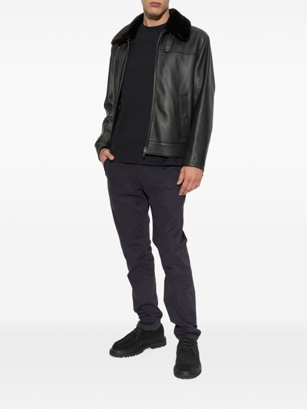 Brioni Men Leather Jacket BRIONI