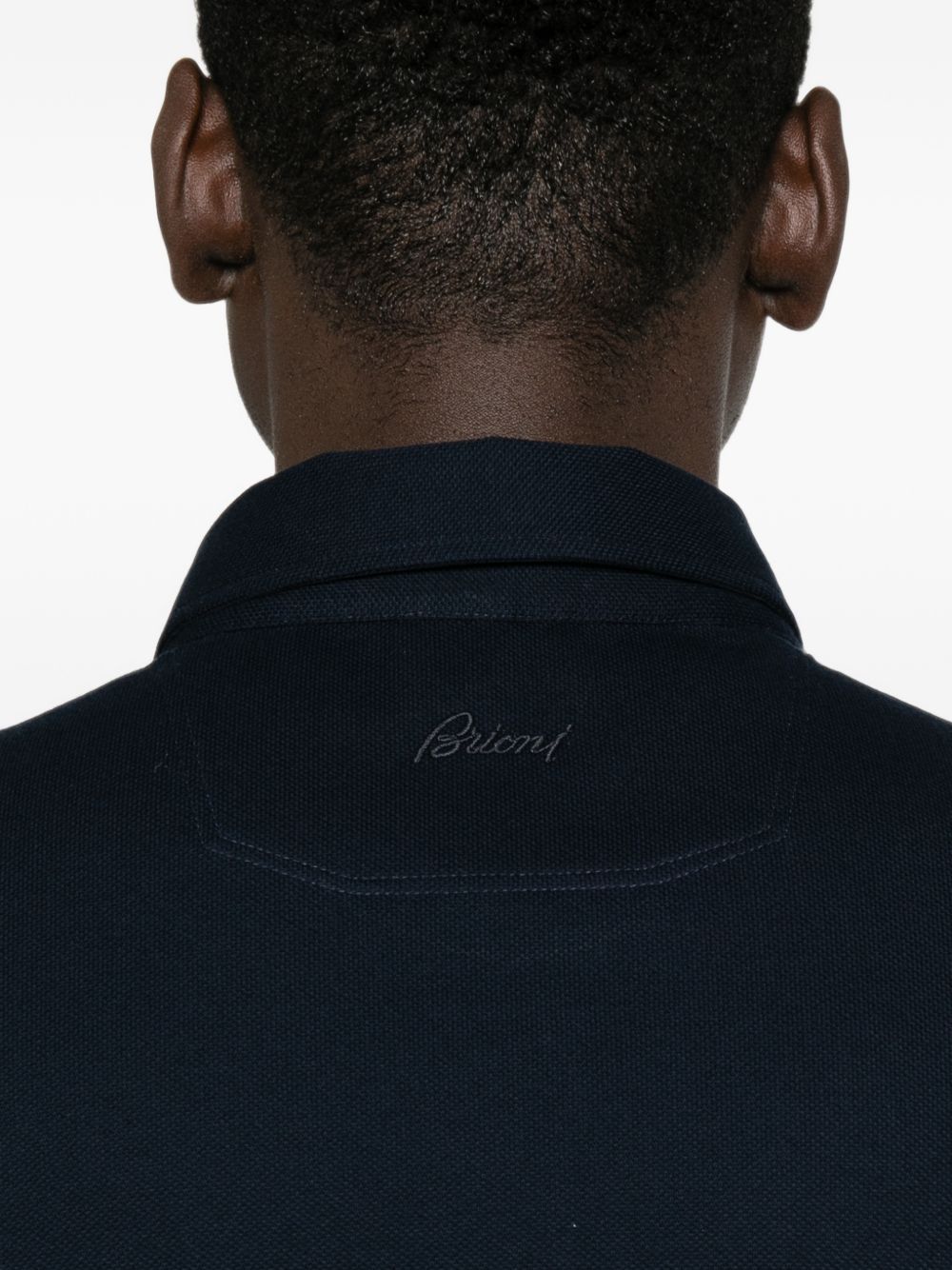 Brioni Men Piquet Cotton Polo Shirt BRIONI