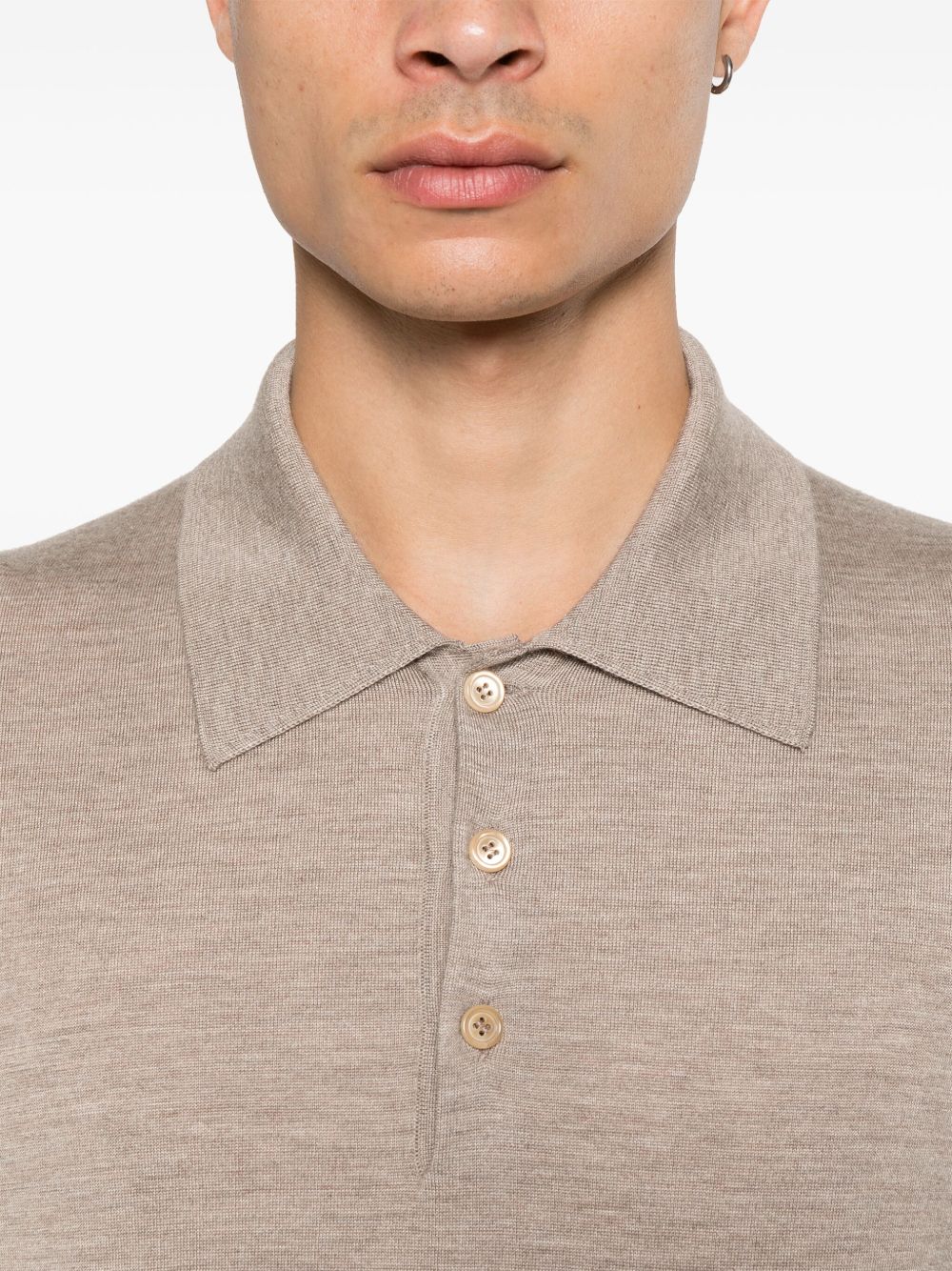 Brioni Men Cashmere And Silk Polo Shirt BRIONI