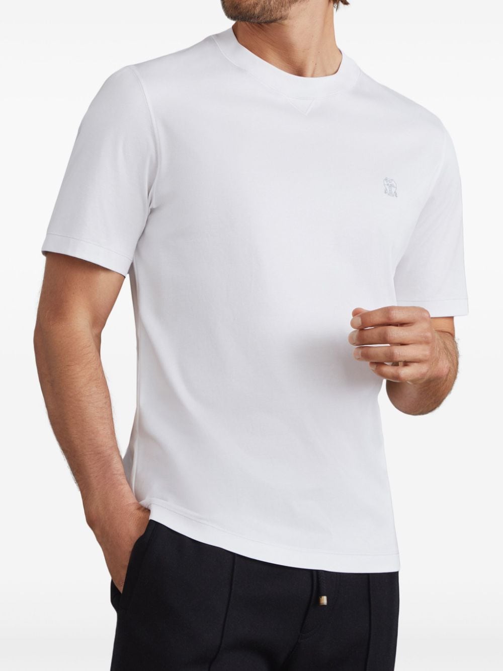Brunello Cucinelli Men Logo Cotton T-Shirt BRUNELLO CUCINELLI