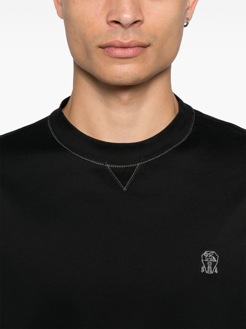 Brunello Cucinelli Men Logo Cotton T-Shirt BRUNELLO CUCINELLI