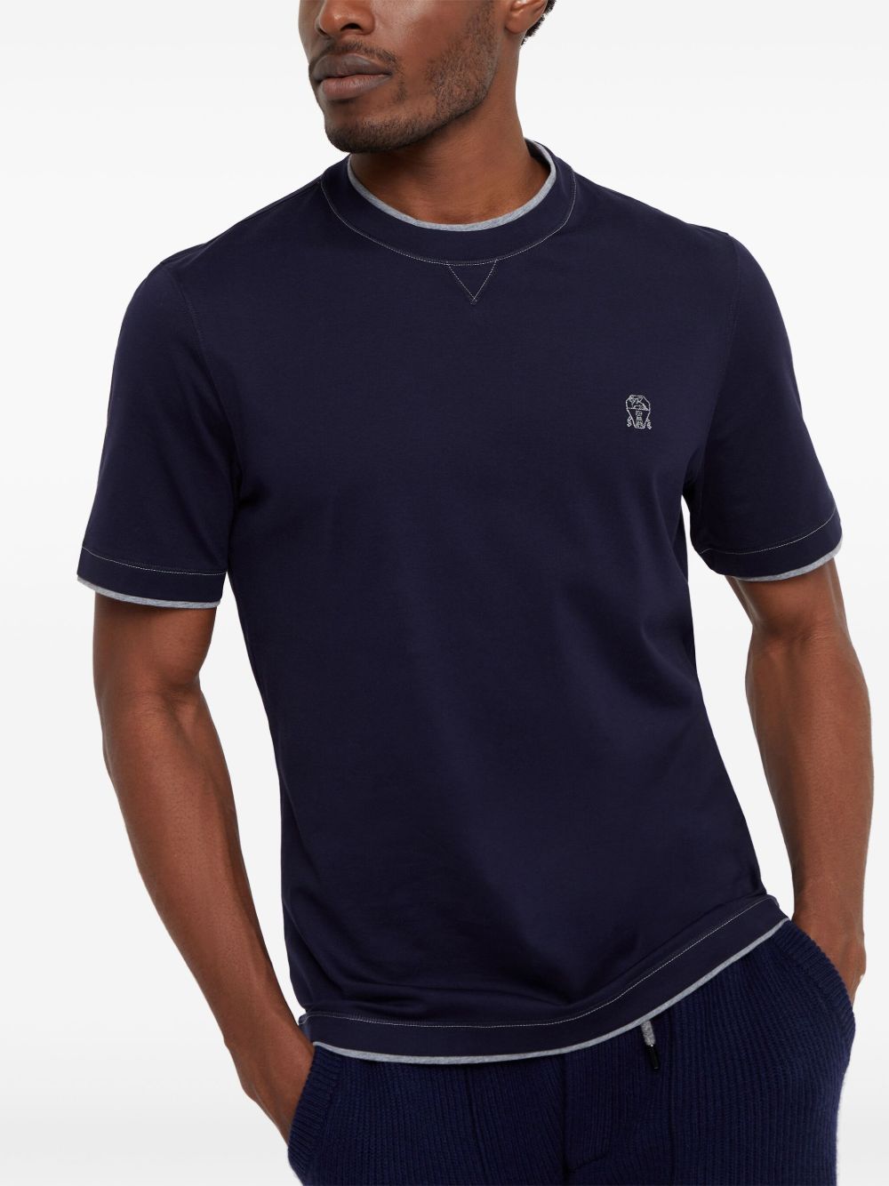 Brunello Cucinelli Men Logo Cotton T-Shirt BRUNELLO CUCINELLI