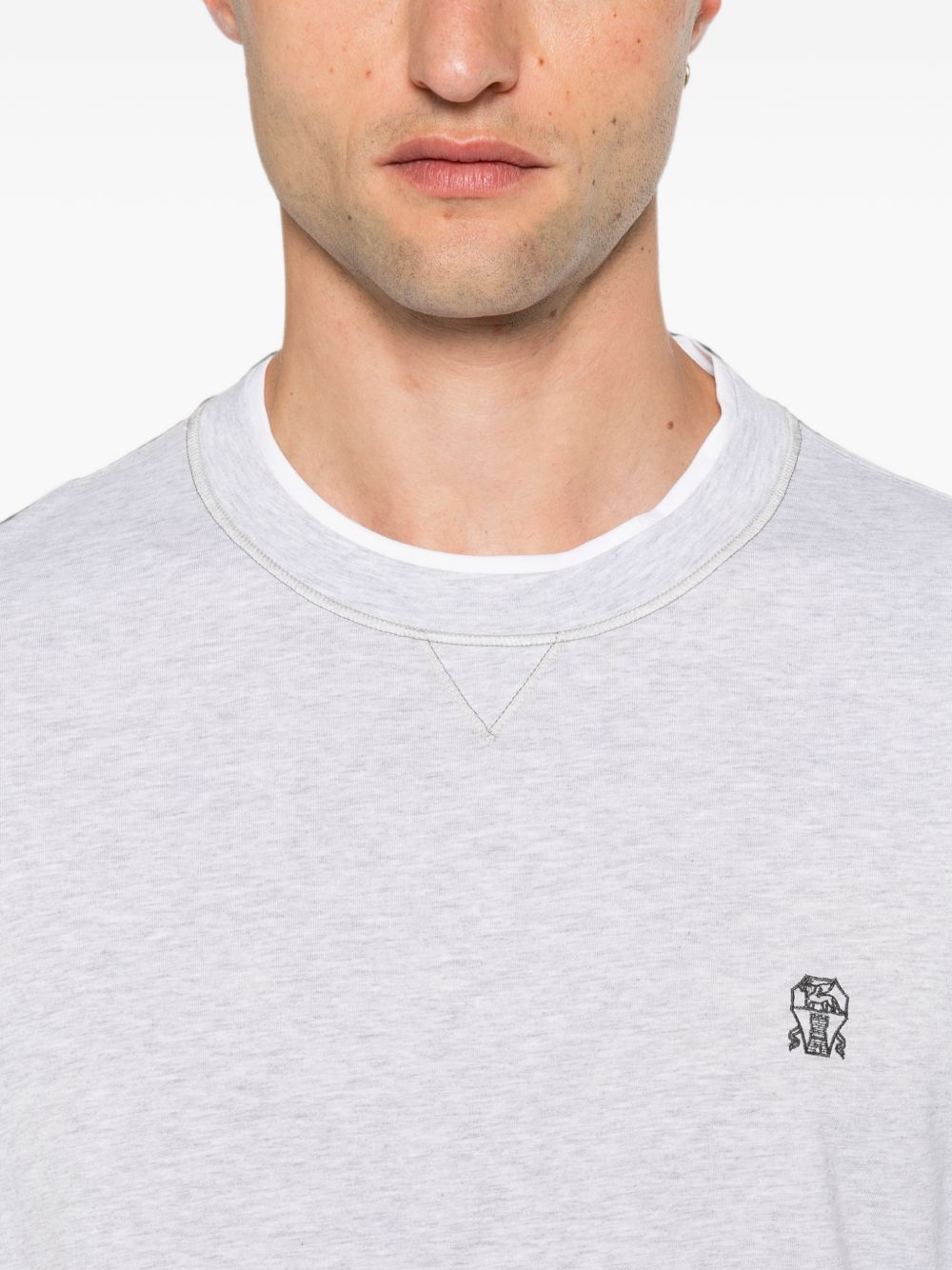Brunello Cucinelli Men Logo Cotton T-Shirt BRUNELLO CUCINELLI