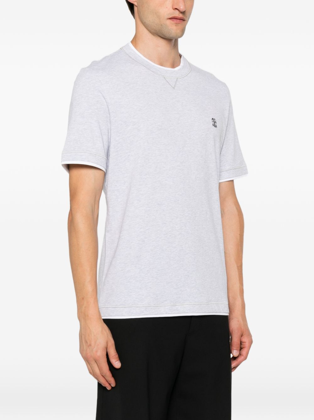 Brunello Cucinelli Men Logo Cotton T-Shirt BRUNELLO CUCINELLI