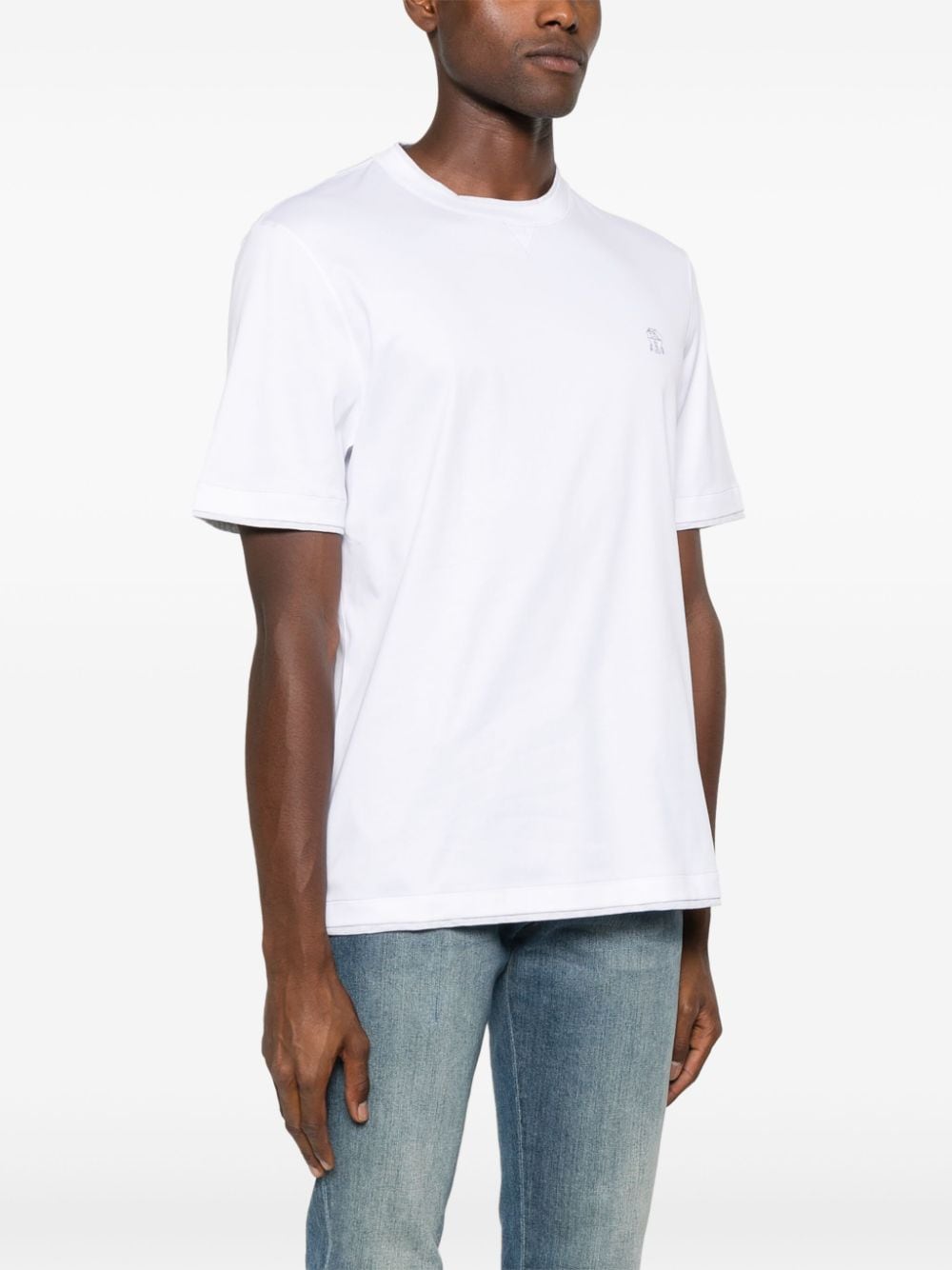 Brunello Cucinelli Men Logo Cotton T-Shirt BRUNELLO CUCINELLI