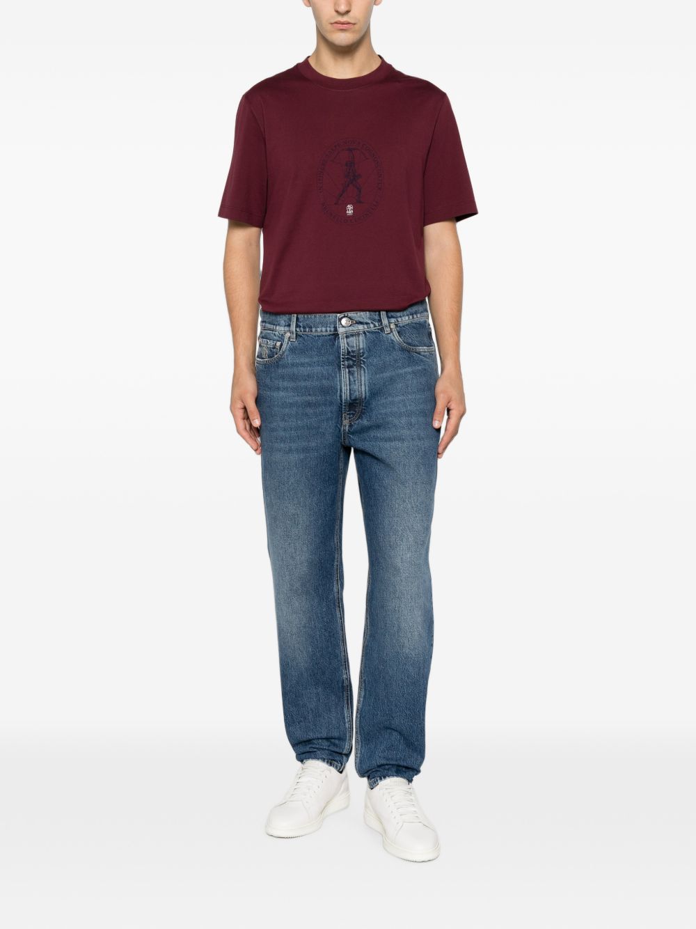 Brunello Cucinelli Men Logo Cotton T-Shirt