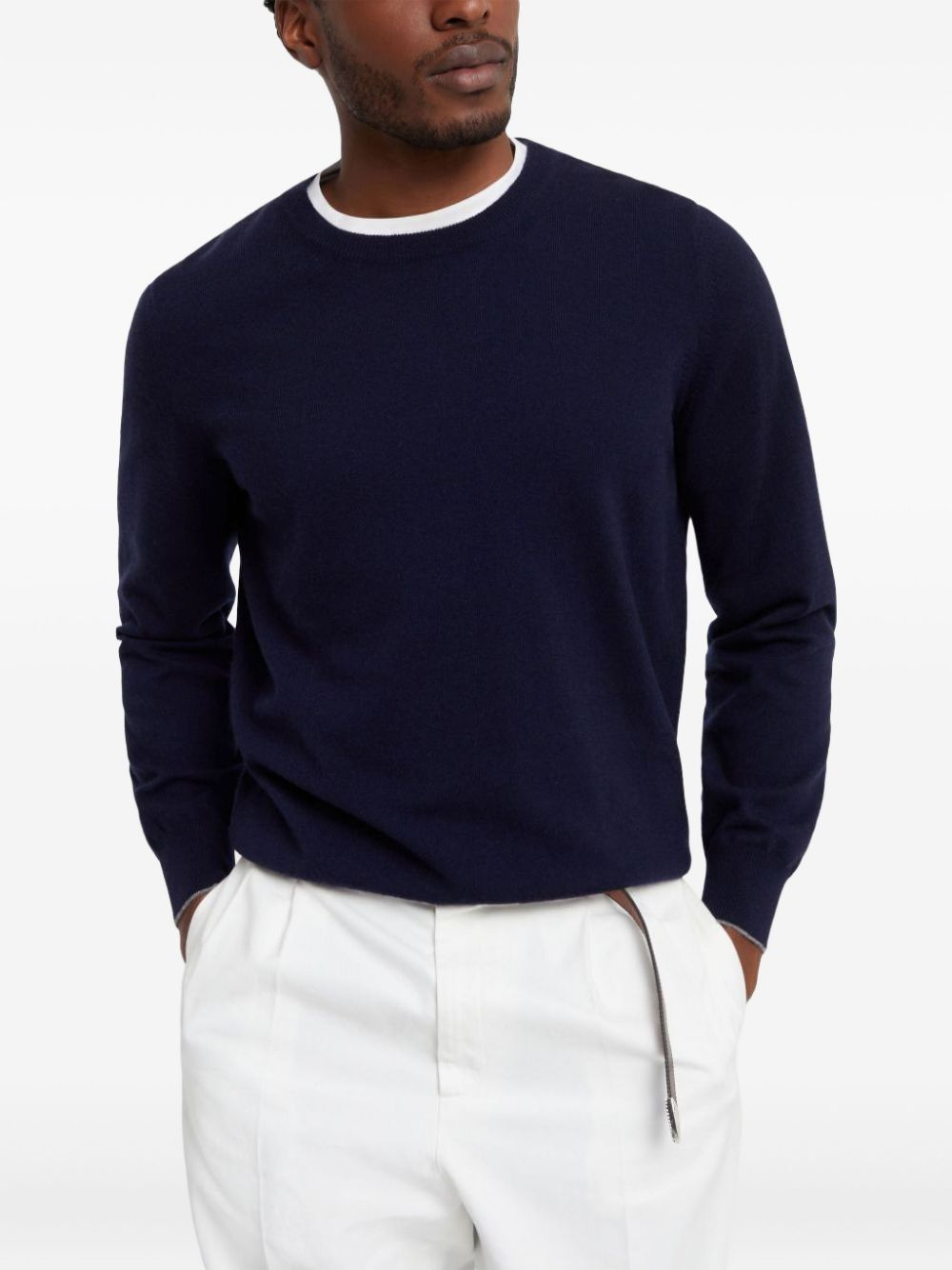 Brunello Cucinelli Men Cashmere Crewneck Sweater BRUNELLO CUCINELLI