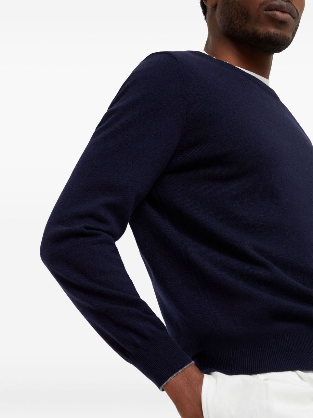 Brunello Cucinelli Men Cashmere Crewneck Sweater BRUNELLO CUCINELLI