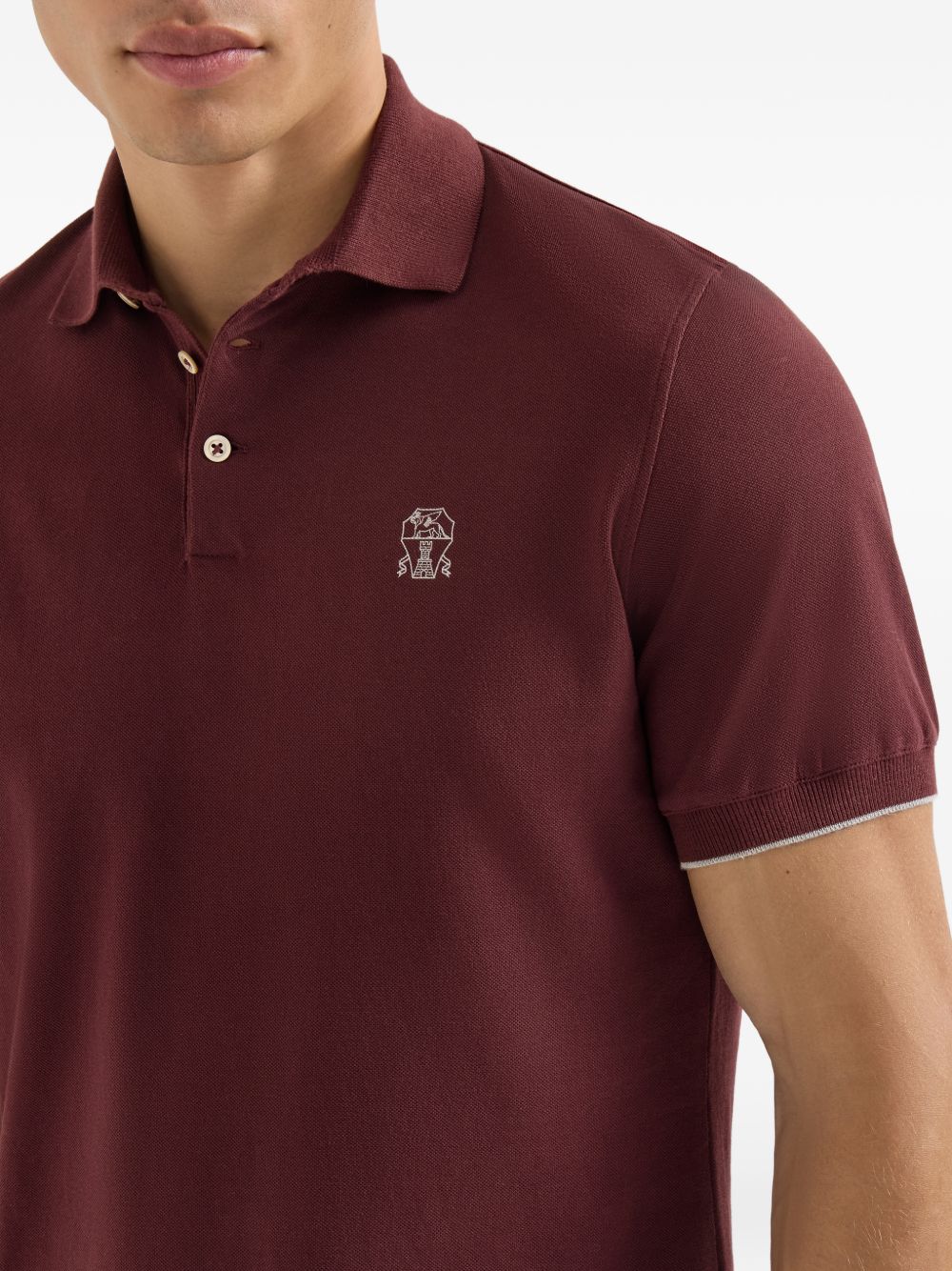 Brunello Cucinelli Men Logo Cotton Polo Shirt BRUNELLO CUCINELLI