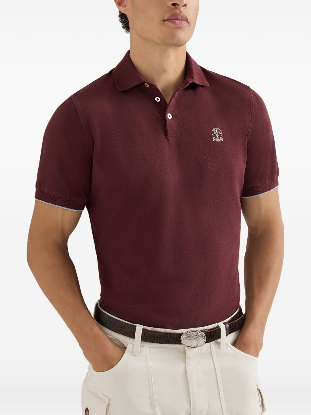 Brunello Cucinelli Men Logo Cotton Polo Shirt BRUNELLO CUCINELLI