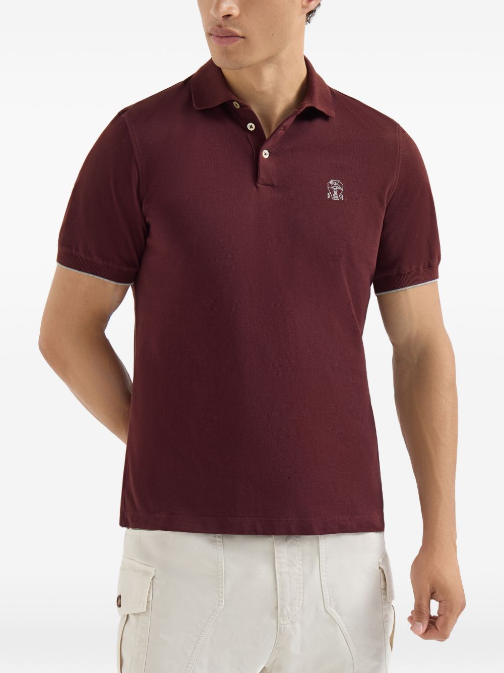 Brunello Cucinelli Men Logo Cotton Polo Shirt BRUNELLO CUCINELLI