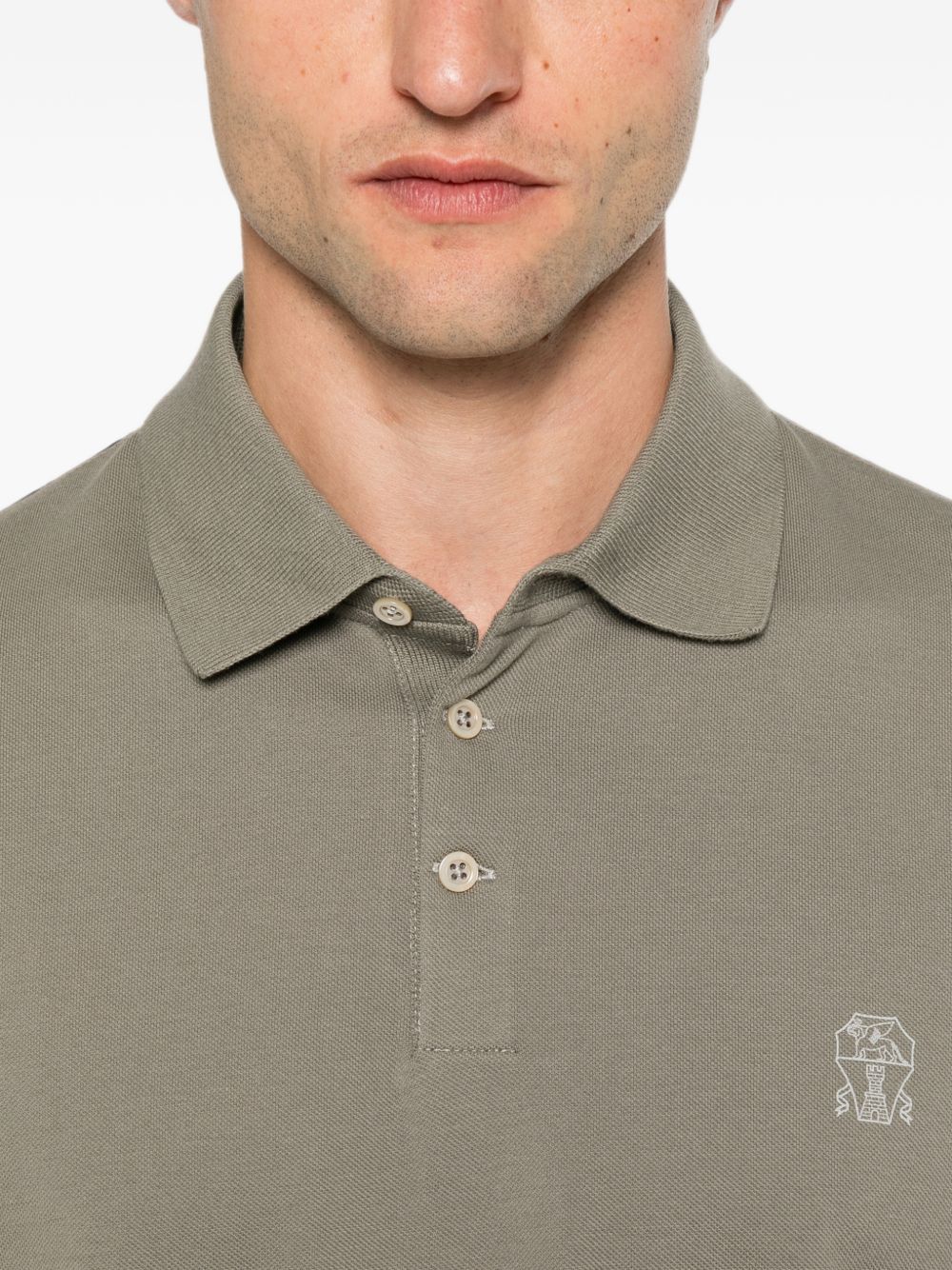 Brunello Cucinelli Men Logo Cotton Polo Shirt BRUNELLO CUCINELLI