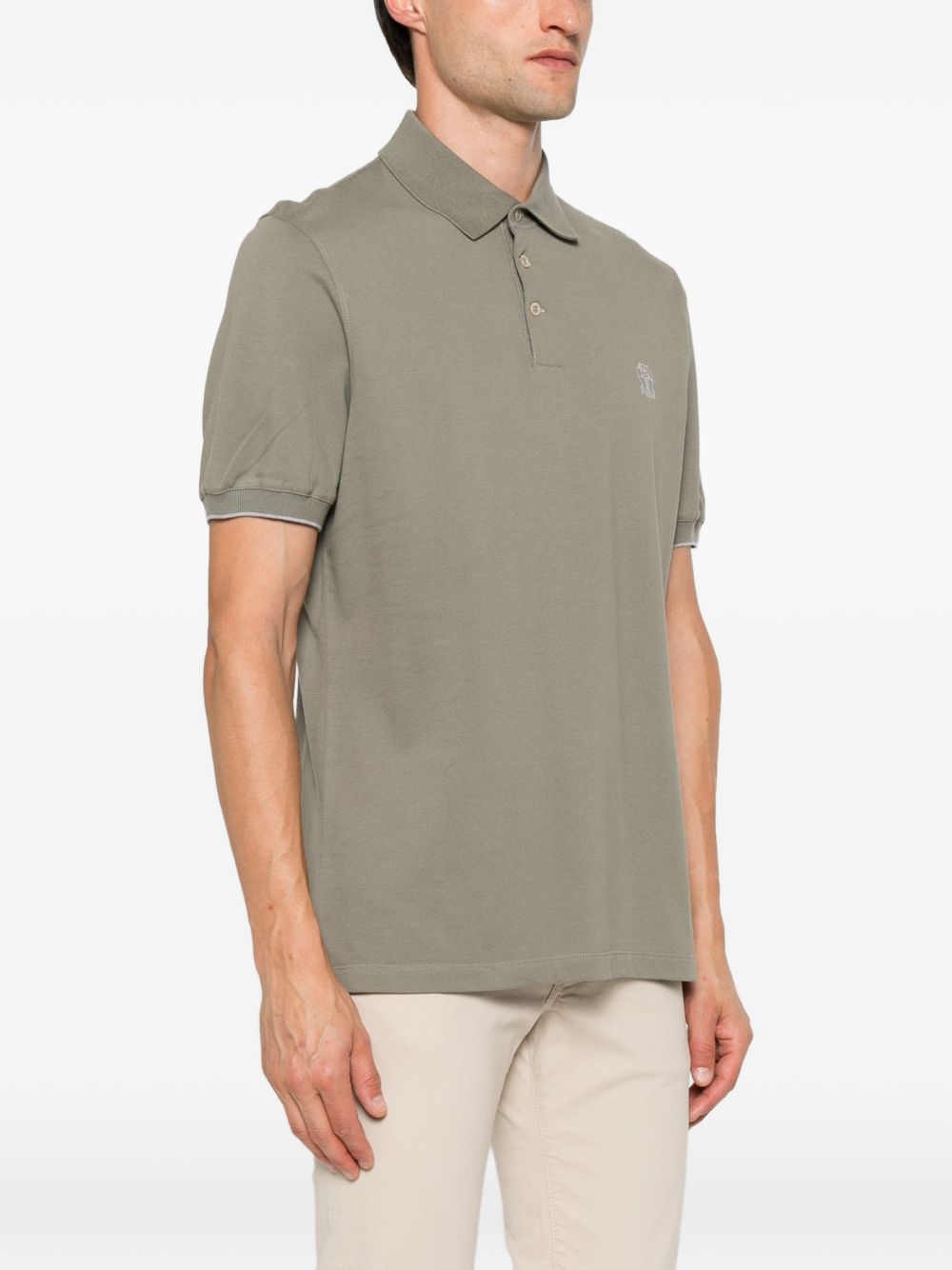 Brunello Cucinelli Men Logo Cotton Polo Shirt BRUNELLO CUCINELLI