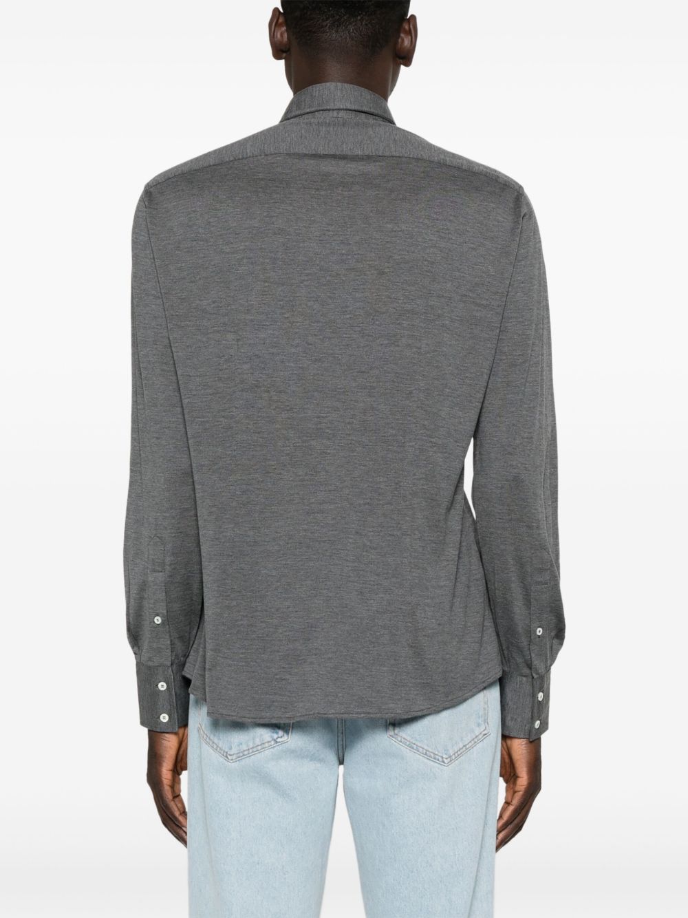 Brunello Cucinelli Men Silk And Cotton Blend Shirt BRUNELLO CUCINELLI