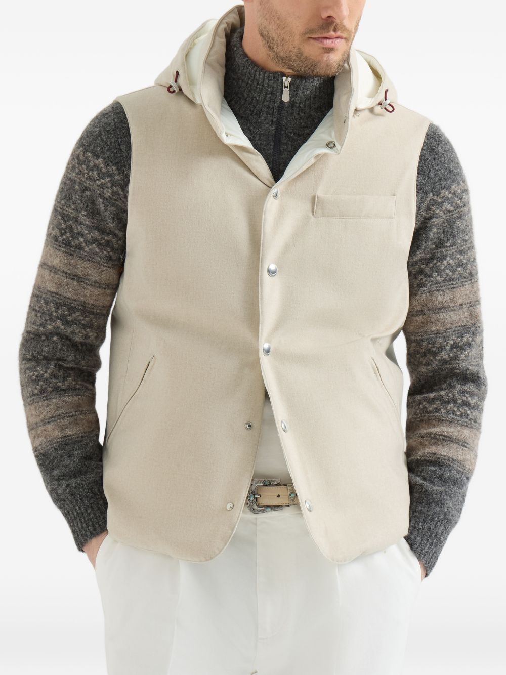 Brunello Cucinelli Men Wool Padded Vest BRUNELLO CUCINELLI