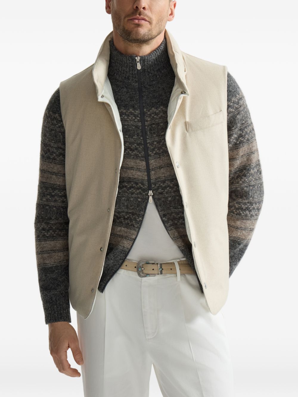 Brunello Cucinelli Men Wool Padded Vest BRUNELLO CUCINELLI