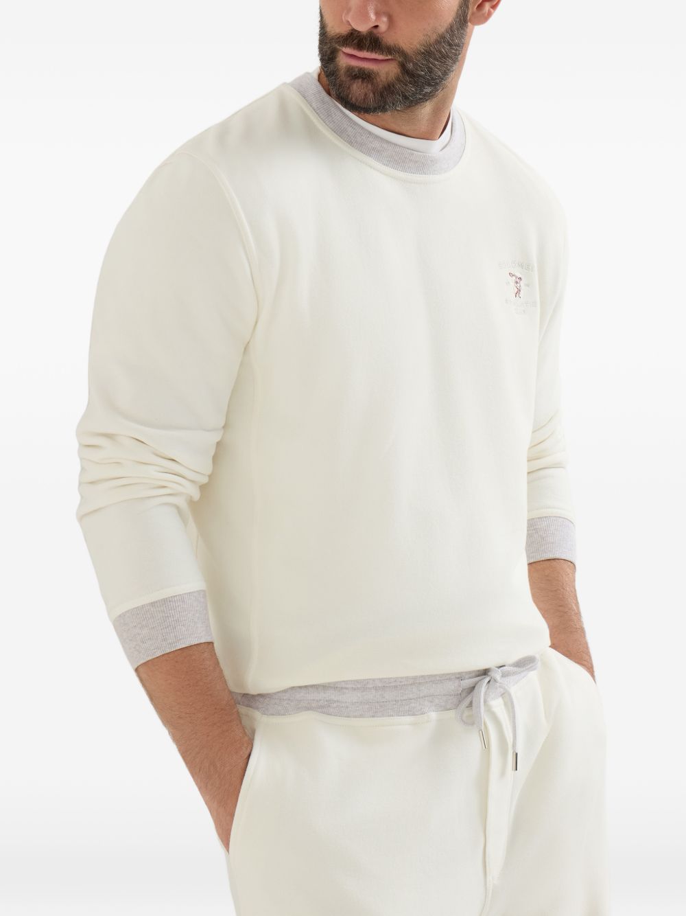 Brunello Cucinelli Men Logo Cotton Sweatshirt BRUNELLO CUCINELLI