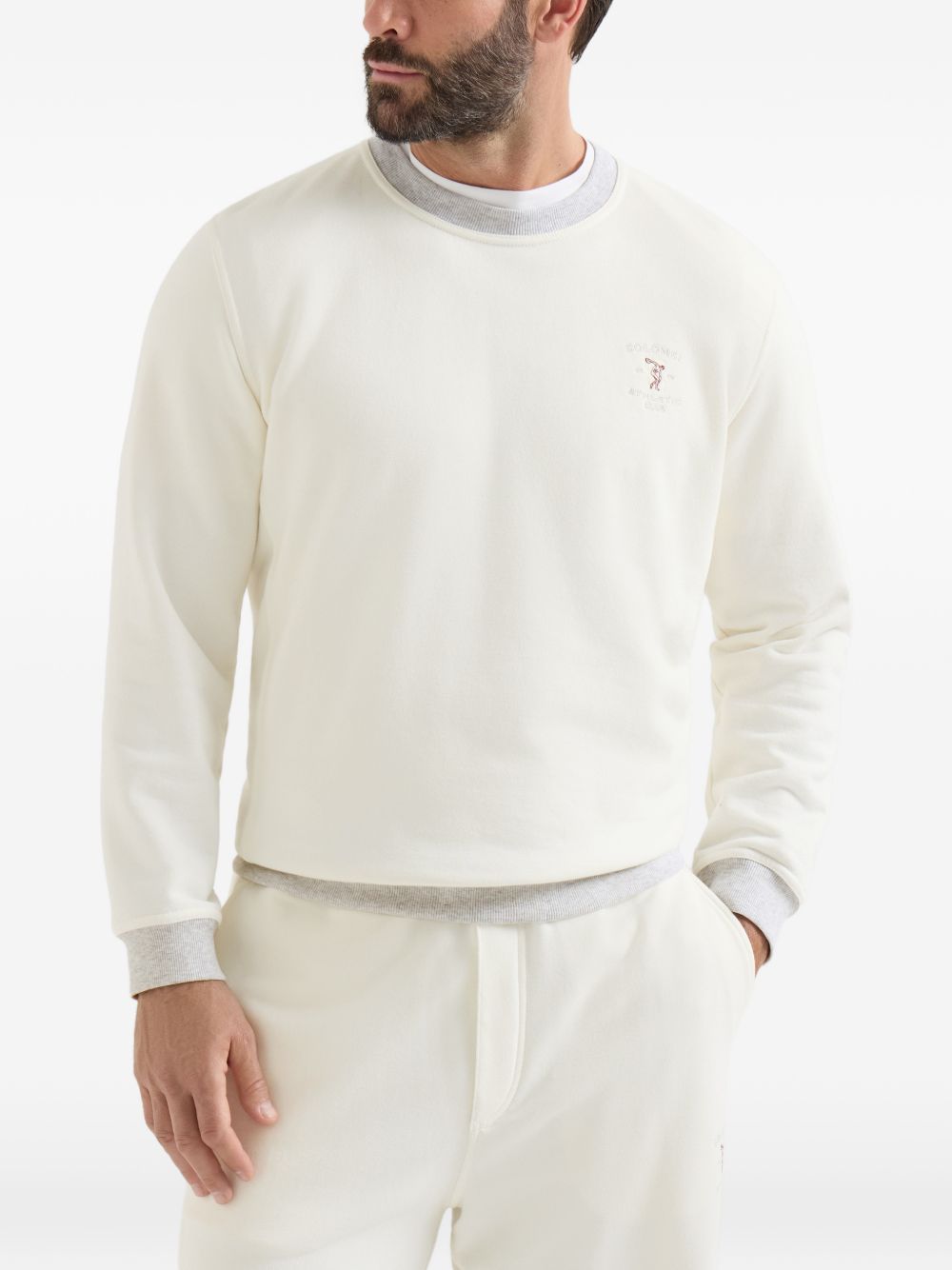 Brunello Cucinelli Men Logo Cotton Sweatshirt BRUNELLO CUCINELLI