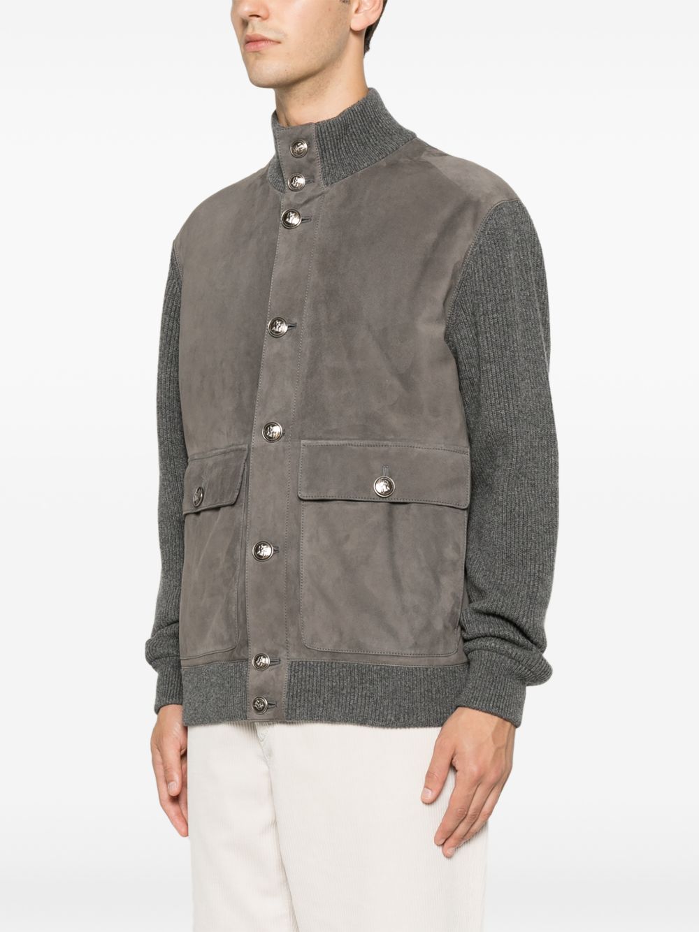 Brunello Cucinelli Men Padded Leather Jacket
