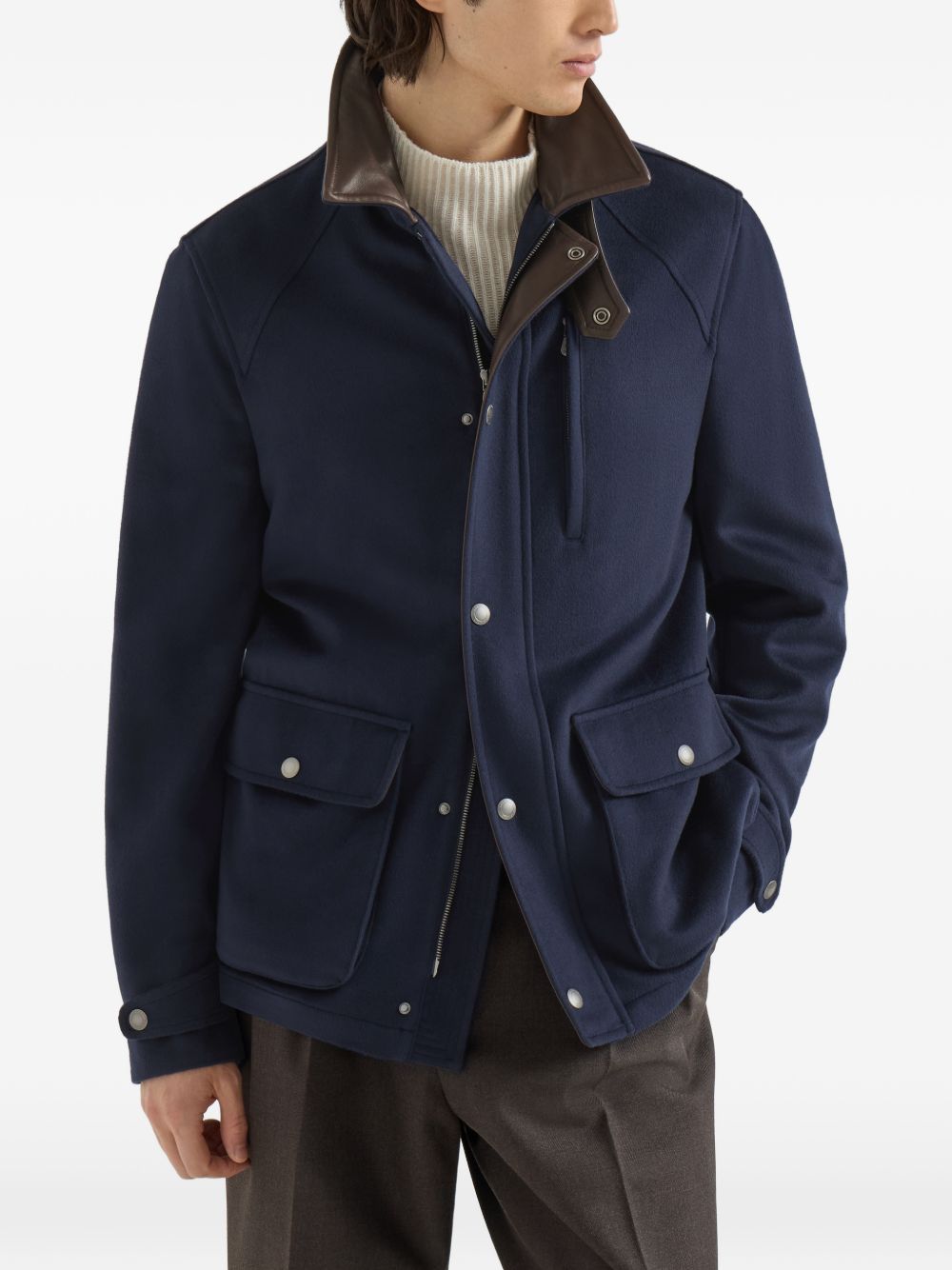 Brunello Cucinelli Men Wool Caban Coat BRUNELLO CUCINELLI