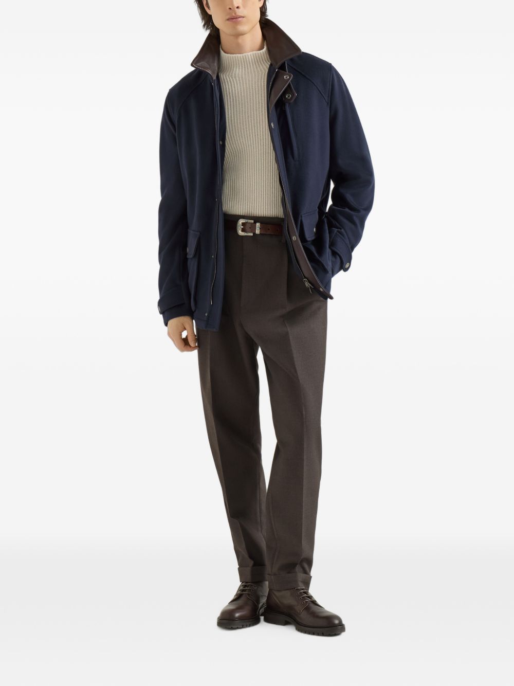 Brunello Cucinelli Men Wool Caban Coat BRUNELLO CUCINELLI