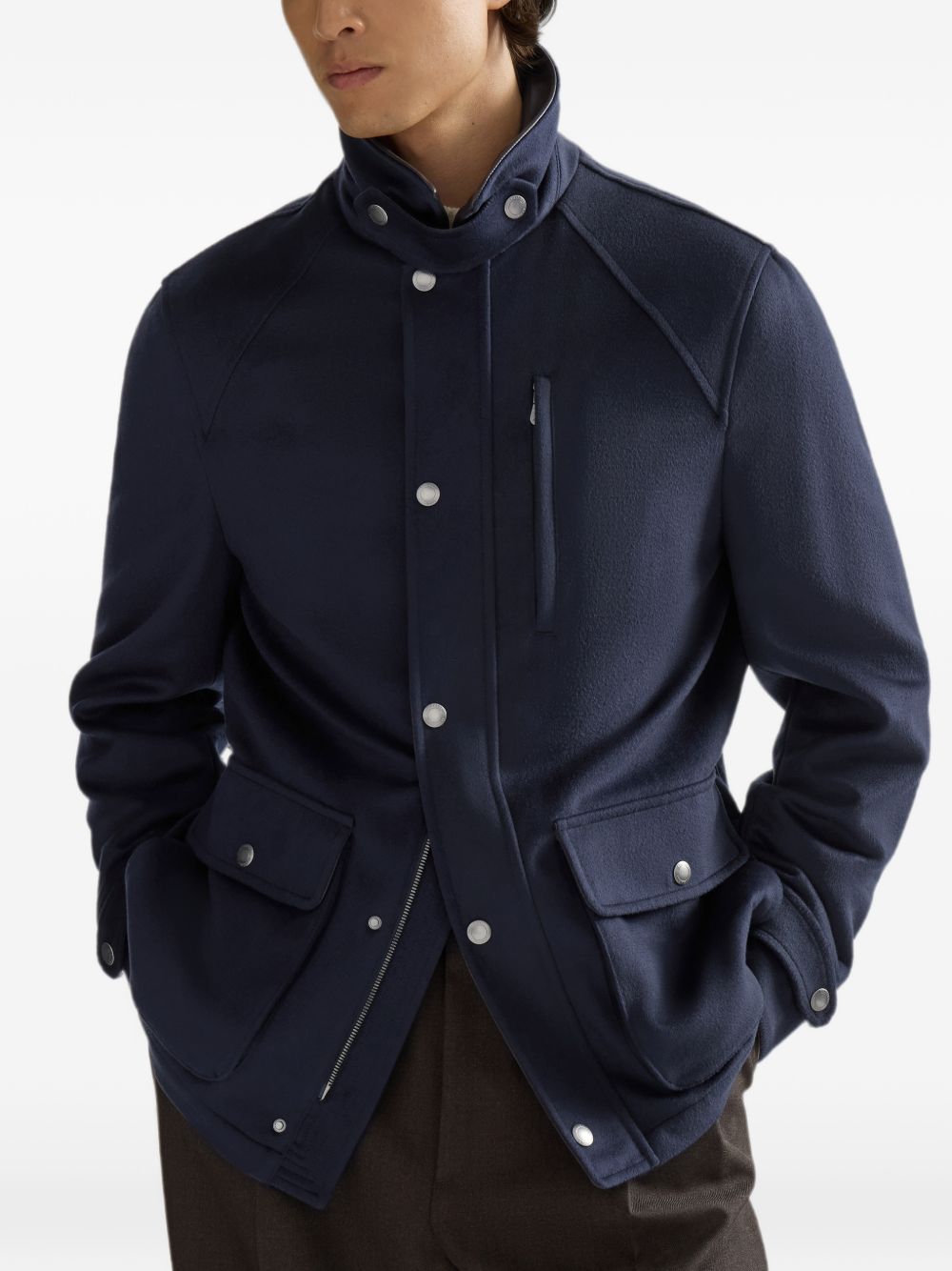 Brunello Cucinelli Men Wool Caban Coat BRUNELLO CUCINELLI
