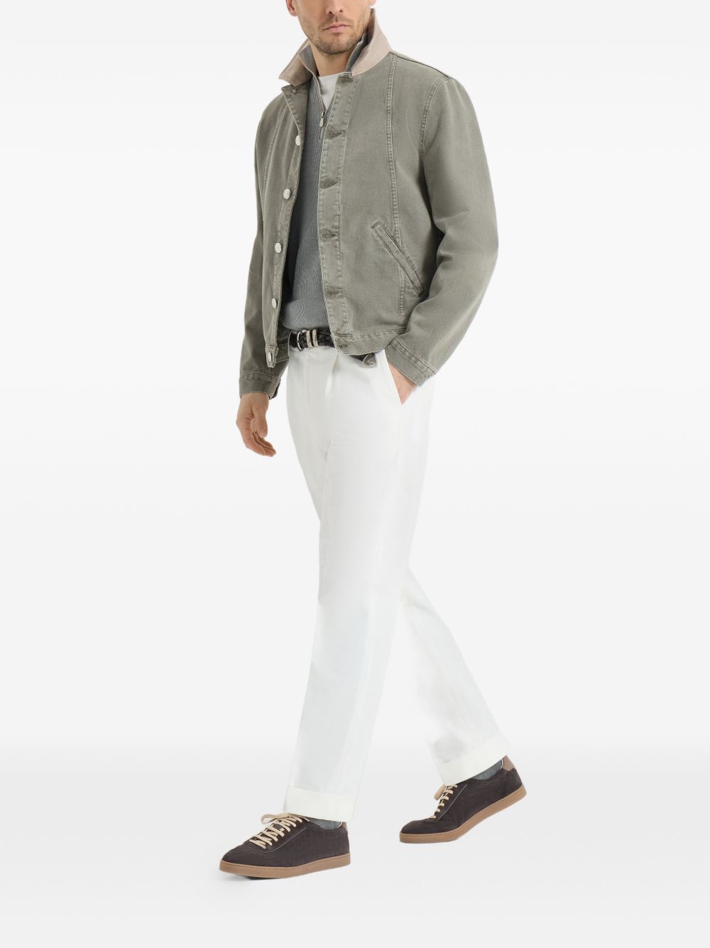Brunello Cucinelli Men Suede Leather Sneakers BRUNELLO CUCINELLI