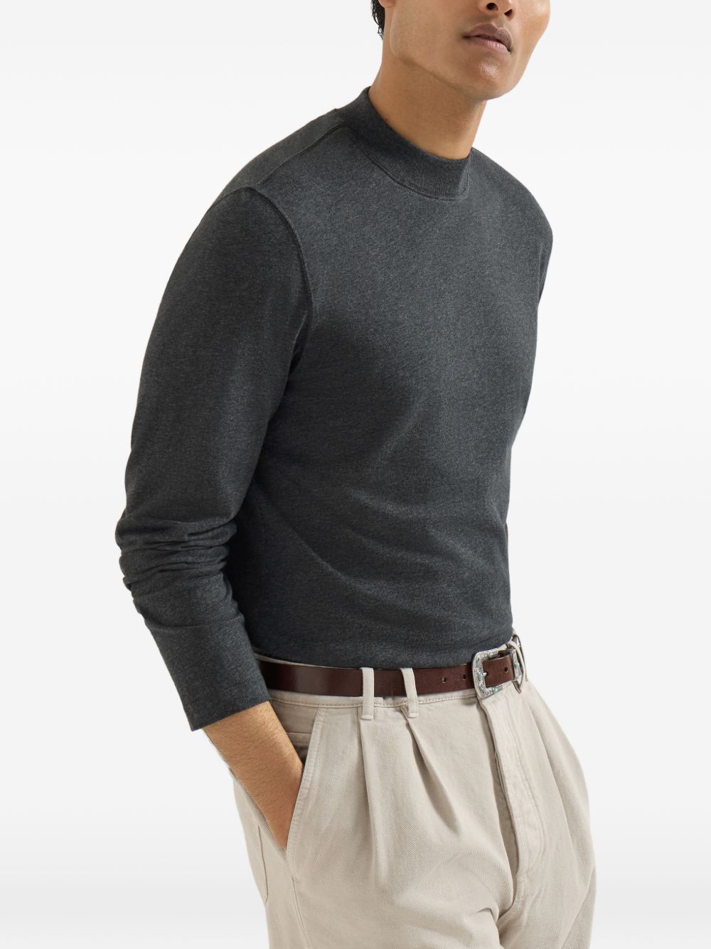 Brunello Cucinelli Men Cotton Turtle-Neck T-Shirt BRUNELLO CUCINELLI