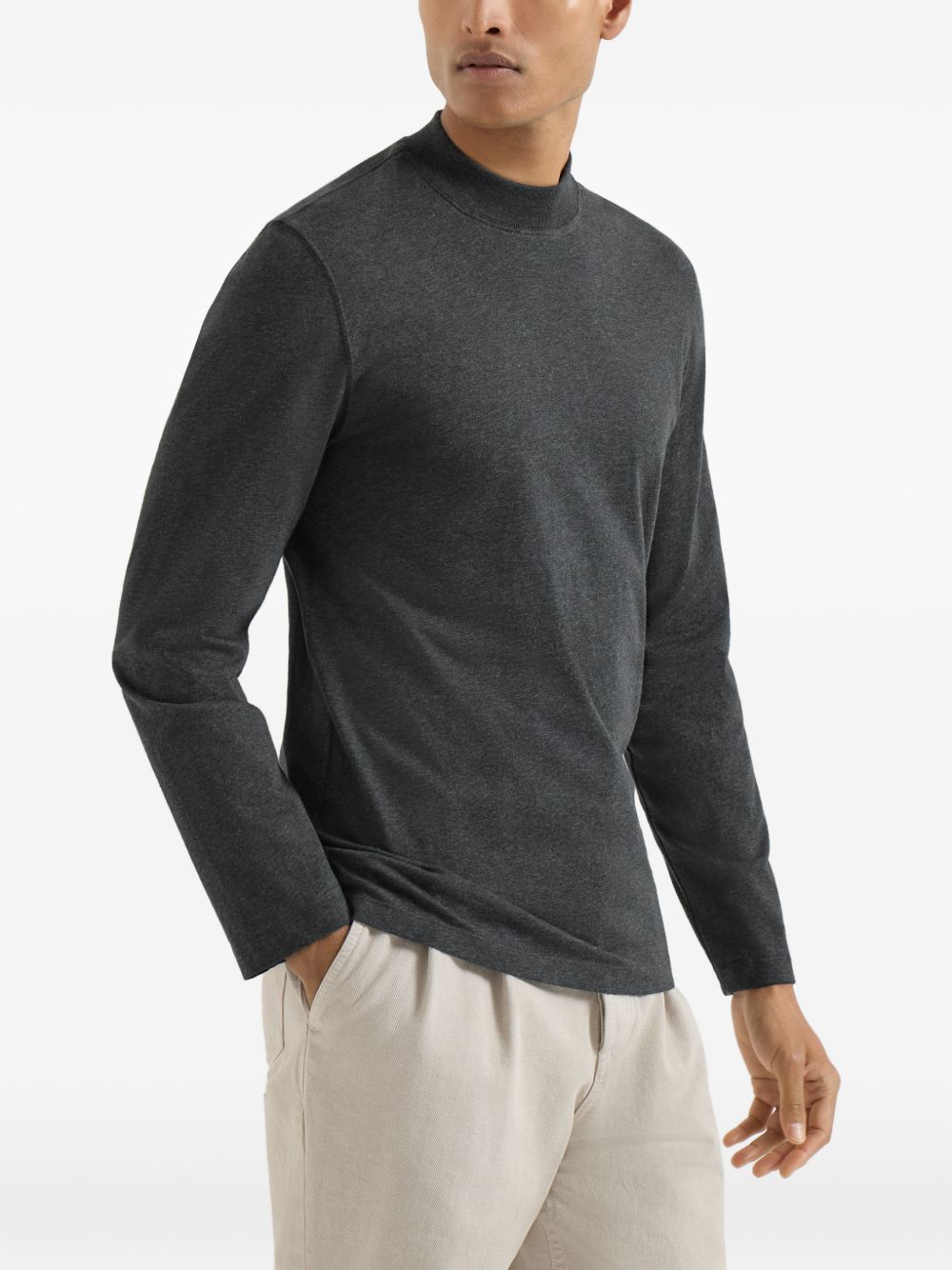 Brunello Cucinelli Men Cotton Turtle-Neck T-Shirt BRUNELLO CUCINELLI
