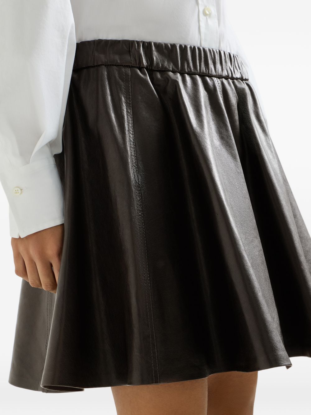 Brunello Cucinelli Women Leather Mini Skirt BRUNELLO CUCINELLI