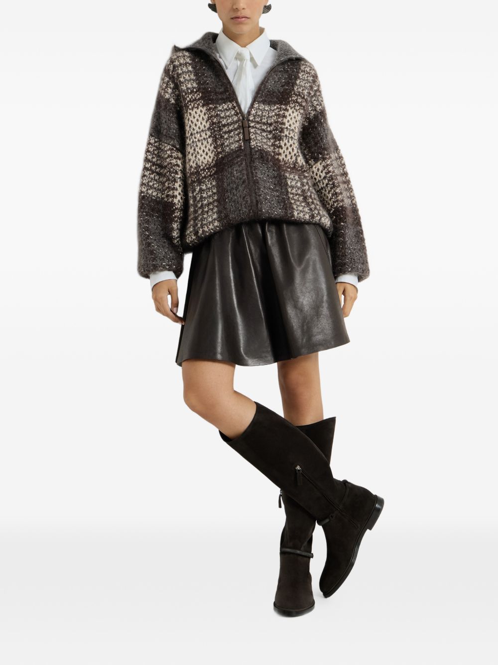 Brunello Cucinelli Women Leather Mini Skirt BRUNELLO CUCINELLI