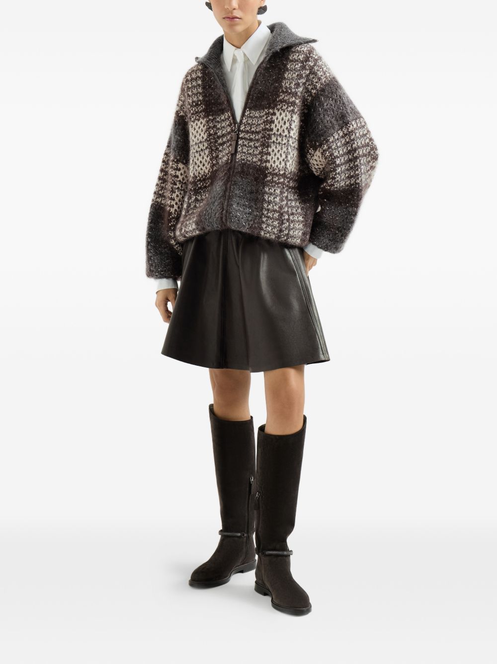 Brunello Cucinelli Women Leather Mini Skirt BRUNELLO CUCINELLI