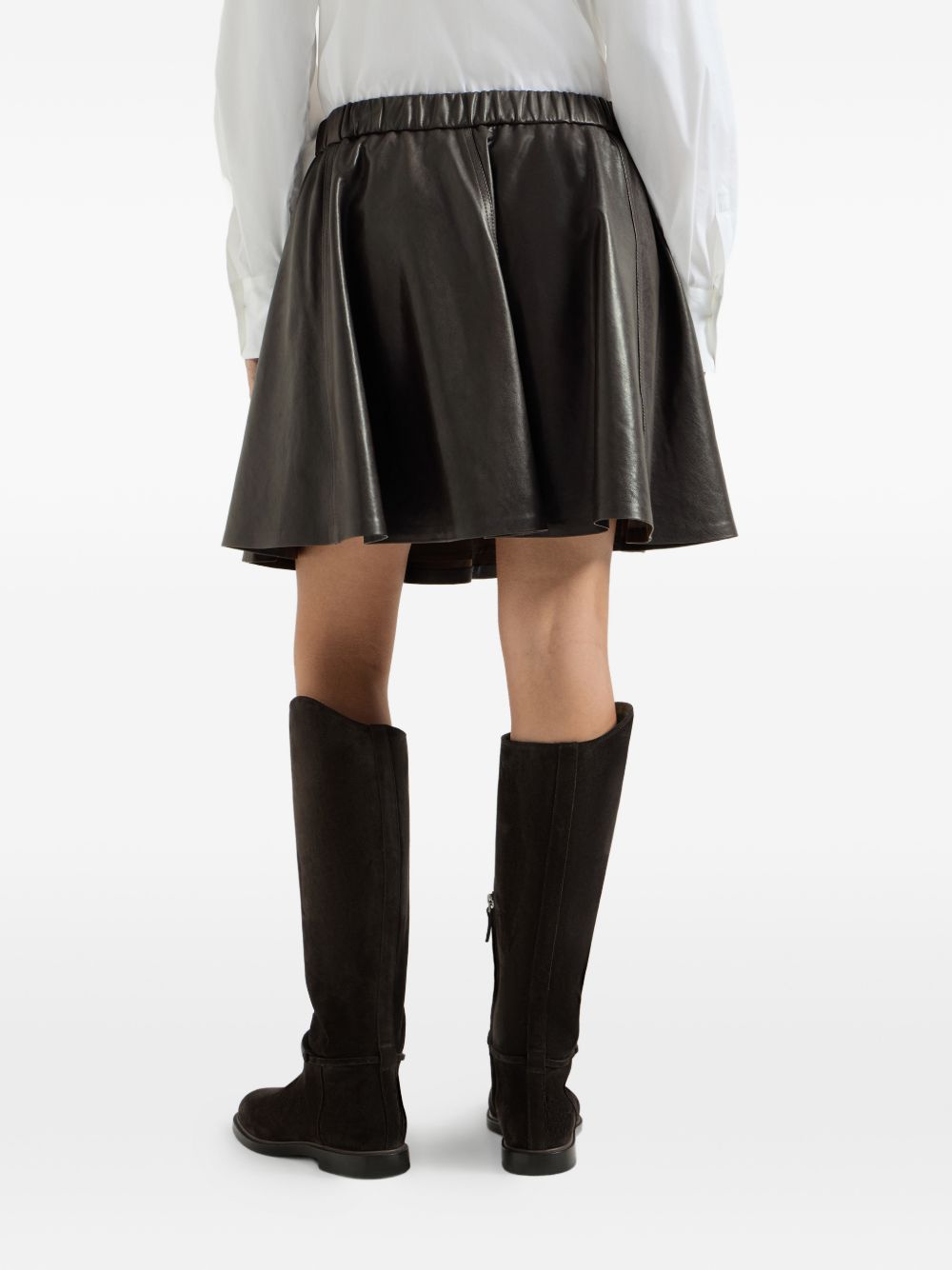 Brunello Cucinelli Women Leather Mini Skirt BRUNELLO CUCINELLI