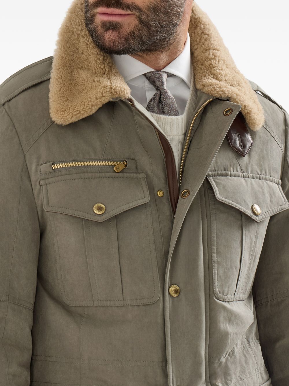 Brunello Cucinelli Men Technical Cotton Field Jacket BRUNELLO CUCINELLI