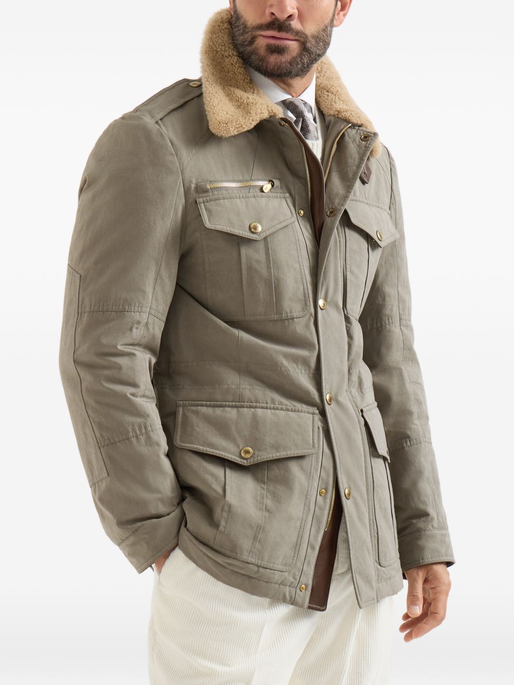 Brunello Cucinelli Men Technical Cotton Field Jacket BRUNELLO CUCINELLI