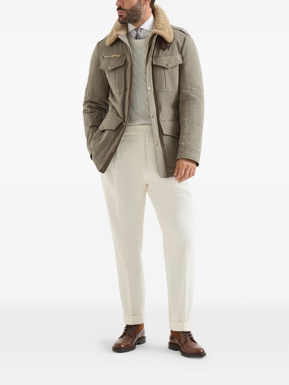 Brunello Cucinelli Men Technical Cotton Field Jacket BRUNELLO CUCINELLI